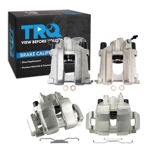 Image of TRQ Front and Rear Brake Caliper Set Zinc Coated Brackets Compatible with 2005-2008 Ford Escape 2005-2008 Mazda Tribute 2007-2008 Mercury Mariner