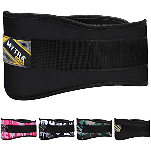 Mytra 6 inch N8 Weight Lifting Curved Belt (Black, X-Large)