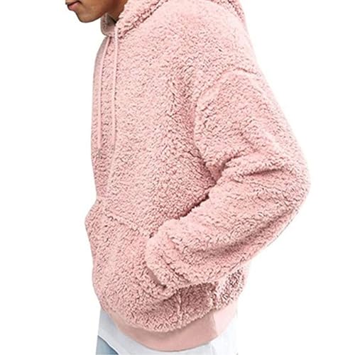 Men's Fuzzy Sherpa Pullover Hoodie Warm Oversized Long Sleeve Hooded Sweatshirt With Front Casual Winter Outwear2