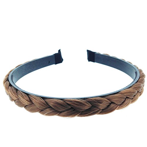 Elandy Hand-made Wig Braid Hair Band Fashion Headbands for Women, Light Brown