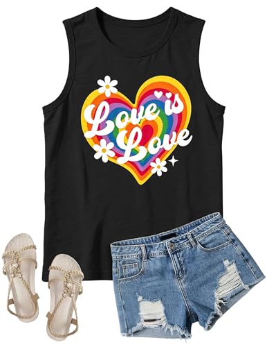 Image of 4th of July Floral American Flag Tank Top for Women Patriotic Sleeveless Apparel