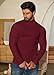 COOFANDY Men's Turtleneck Slim Fit Lightweight Sweater Fashion Stretch Ribbed Pullover Sweaters Wine Red