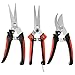 J&D Gartenschere Set, Professionelle Baumschere Bypass Schere Cutter Gartenscheren Blumenscheren Heckenschere Schere für Gartenrasenarbeiten, Edelstahlklinge Federschloss - 3 Stück