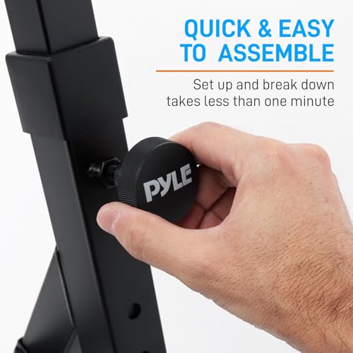 Image of Pyle Universal Electronic Black Heavy-Duty Z Style Keyboard Organ Holder Rack Portable Piano Stand W /Adjustable Height and Width, Locking Wheels (PKST48.5)