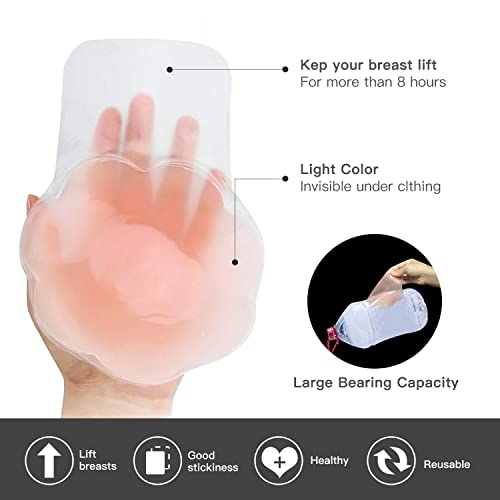Promking Breast Pasties Lift - Invisible Silicone Breast Lifting Adhesive Bra Reusable Nipple Covers for Women4