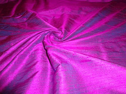Tissu Dupioni 100% pure soie rose magenta, largeur 137,2 cm avec slubs