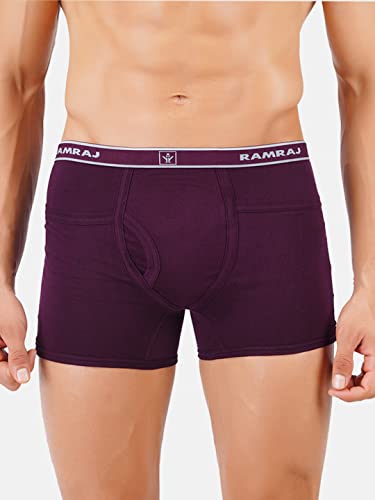 Image of RAMRAJ COTTON Men Cotton Trunks - Multicolor| Outer Elastic Waistband With Double Side Pockets