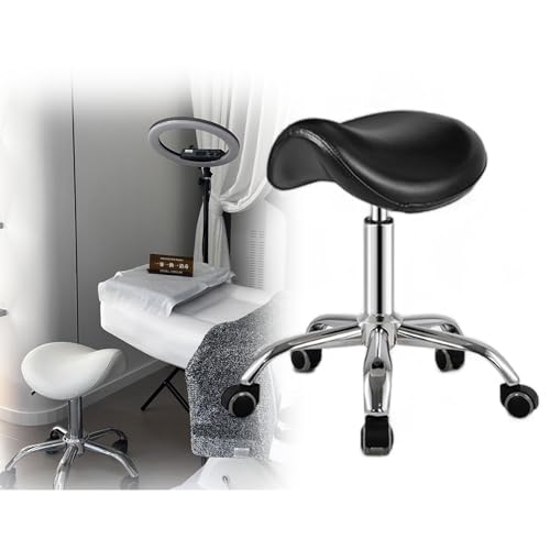 Tabouret de selle ergonomique avec support dorsal pour esthéticienne et bar