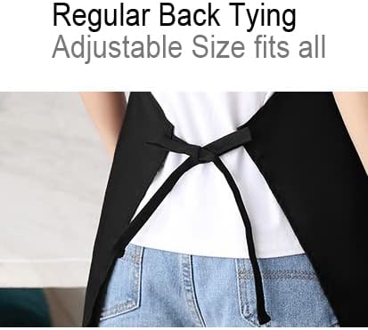 Miniatura 3 de cooler depot 1 delantal negro ajustable resistente al agua al aceite con 2 bolsillos, delantales de cocina para mujeres y hombres, chef.., Negro -