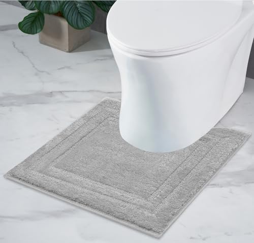 Decomira Tapis de Bain Antidérapant | Super Absorbant et Lavable en Machine | pour la Salle de Bain, Douche, Baignoire ou comme Tapis WC | Gris - 45x45 cm WC