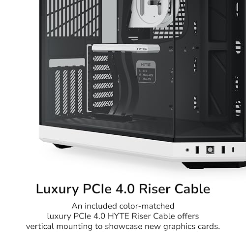 Image of Hyte Y70 Modern Aesthetic Gaming PC Case - Panoramic Glass | High-Airflow Design | Cable Management | Dual Chamber ATX Mid-Tower Chassis | 10 Fan Capacity | Luxury PCIe 4.0 Riser Cable - Black /White