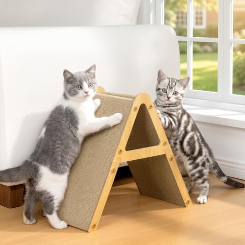 Conlun-Cat-Scratcher-Cardboard-with-Wood-Frame-3-in-1-Vertical-Horizontal-Scratching-Pad-Reversible-Cat-Scratch-Board-Durable-Furniture-Protector-for-Kittens-Small-Cats Conlun Cat Scratcher Cardboard with Wood Frame, 3-in-1 Vertical & Horizontal Scratching Pad, Reversible Cat Scratch Board, Durable Furniture Protector for Kittens & Small Cats - Image 1