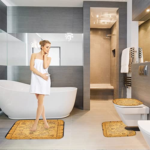 Badezimmer Badematte 3 Teilig Set Piratenschiff rutschfest Badteppiche Saugfähig Badezimmermatte Weich WC-Deckelbezug U… – Bild 5