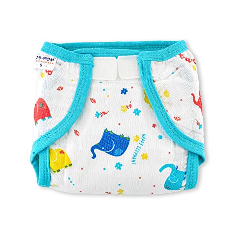 Image of Welcro Nappy For Babies, Reusable, Washable Soft Muslin Cotton Nappy /Langot for New Born Baby | Gentle on Baby Skin | Helps in Potty Training | 6-9 months | Pack of 5 | Printed