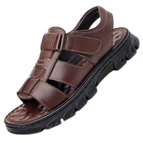Premium Comfort Cut Out Leather Flip-back Convertible Outdoor Sandals Sildes Summer Slippers For Men Indoor Footwear