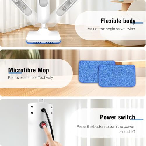 Image of ECOMISTIQ Steaming Mop EU Plug Handheld Steam Cleaner for Hardwood Floors Laminate Carpet|Home & Garden | Household Supplies & Cleaning | Carpet Steamers