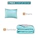 Comfort Spaces Vixie Reversible Comforter Set - Trendy Casual Geometric Quilted Cover, All Season Down Alternative Cozy Bedding, Matching Sham, Aqua/Gray, Twin/Twin XL 2 piece