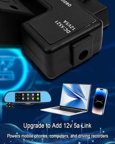Cable divisor OBDII 16 pines distribuidor 1 macho 2 hembra TIKSCIENCE con conector DC5521 12V 6
