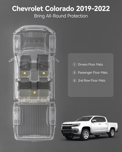 Image of 3W Floor Mats Fit for 2015-2022 Chevy Colorado /GMC Canyon Crew Cab