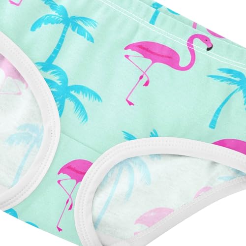 Toddler Underwear Floral 2t Cotton Panties Little Girl Cartoon Underpants Briefs Pink Flamingos Turquoise Palm Mint4