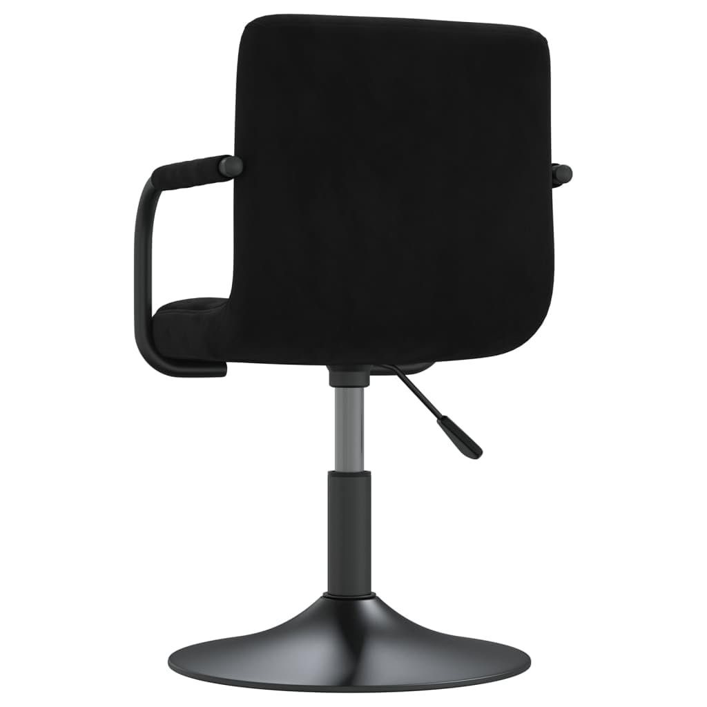 Taburete de bar de terciopelo negro giratorio con resorte de gas, altura regulable para cocina y comedor, silla de bar acolchada con reposapiés y reposabrazos, 360 grados