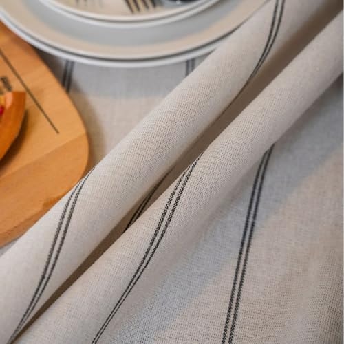 Nappe a rayures noires rectangulaire lavable anti-poussiere - 7