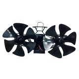 Signstek Ofenventilator, Holz Kaminventilator, Magnetisch Rohrventilator, Rohr Ofenventilator ohne Strom, 6 Blättriger Kaminlüfter am Kaminrohr Kaminofen Holzofen