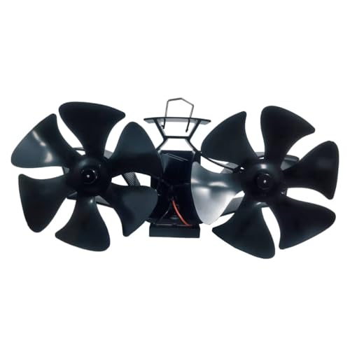 Signstek Ofenventilator, Holz Kaminventilator, Magnetisch Rohrventilator, Rohr Ofenventilator ohne Strom, 6 Blättriger Kaminlüfter am Kaminrohr Kaminofen Holzofen