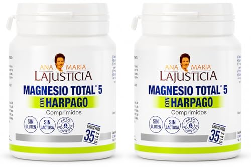 Magnesio Total 5 Con Harpago | PACK 2 UNIDADES| 140 Comprimidos | ANA MARIA LA JUSTICIA | ROXUSH