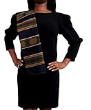 Black African Kente Stole, Ghana Scarf, Afrocentric Sash, Kwanzaa, Choir, Black History, Graduation, Black History Month for Women, Men, Kids