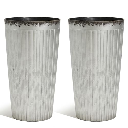 Worth Garden 22.5" H. Plastic Planters - Set of 2