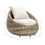 Dehner Lounge Sessel Tulum Braun / Weiß