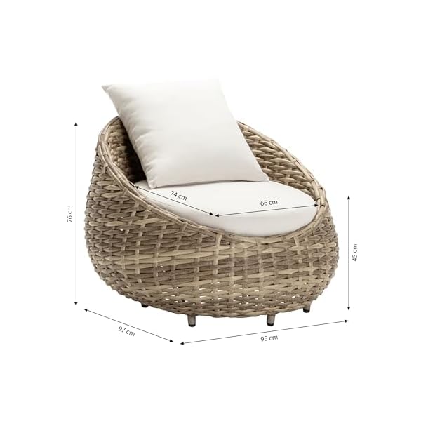 Dehner Lounge Sessel Tulum Braun / Weiß
