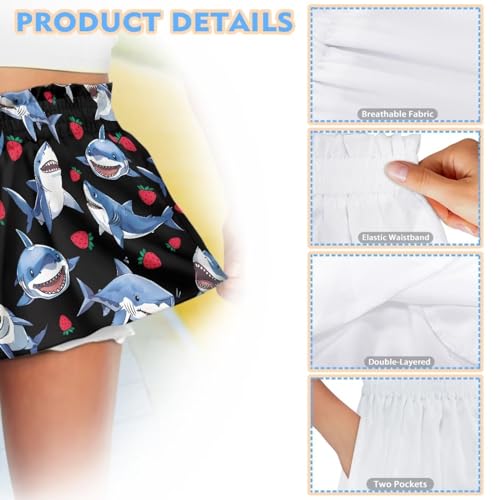 Pointodoor Short atlético para meninas, 3 a 16 anos, fofo, verão, casual, macio, para corrida, dança