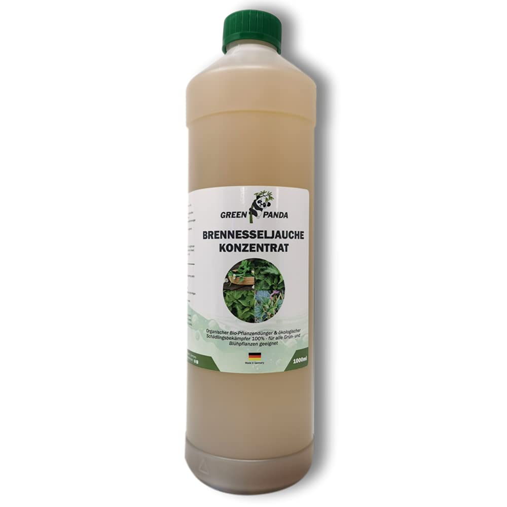 GreenPandaNettle Jauche-Bio – Organic Liquid Fertiliser – 1 Litre Garden Plant Fertiliser – 100% Organic