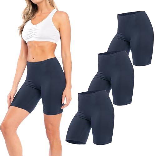 Image of Sexy Basics Women's Cotton Stretch Active Slip Shorts | 3 Pack & 6 Pack Boy Short Boxer Briefs