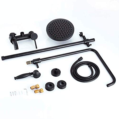 Robinet de douche en bronze noir contre le calcaire avec jet large - 3