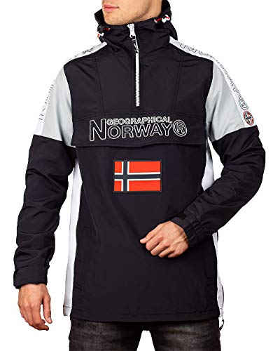 Geographical Norway Chaqueta cortavientos casual para hombre. Negro M