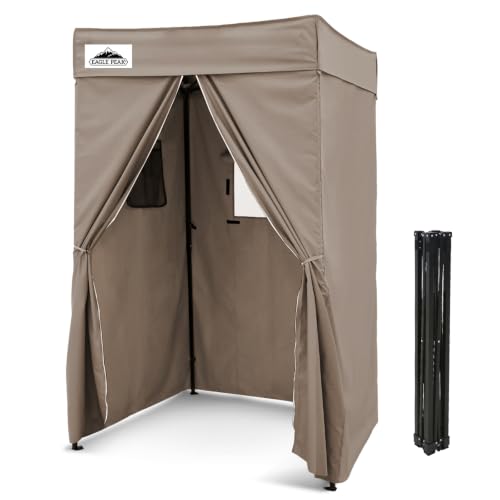 EAGLE PEAK 4x4 Pop Up Changing Tent, Flat Top Changing Room, Brown