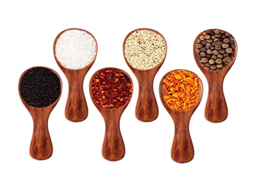Image of Wooden Spice Spoon, Natural Wood, 7.7cm Length, Kitchen Utensil for Spices and Seasonings