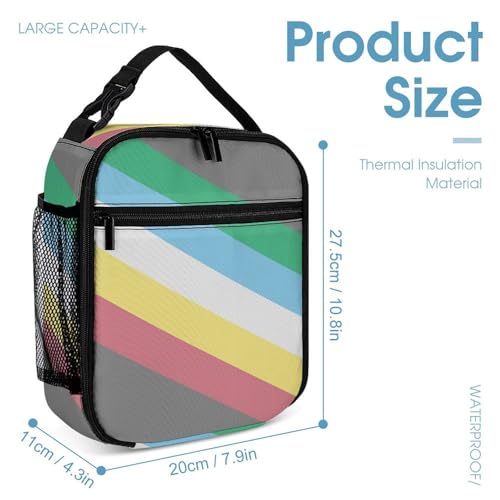 Backpack Bookbag Set Lgbt Pride Flag Disability Backpack with Lunch Bags and Makeup Bag Shoulder Bag with Lunch Box Storage Bags4