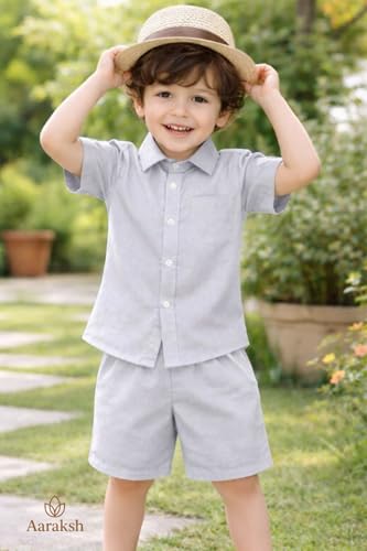 Image of Boys Shirt & Shorts Co-ord Set Kids Regular Wear Clothes Outfit