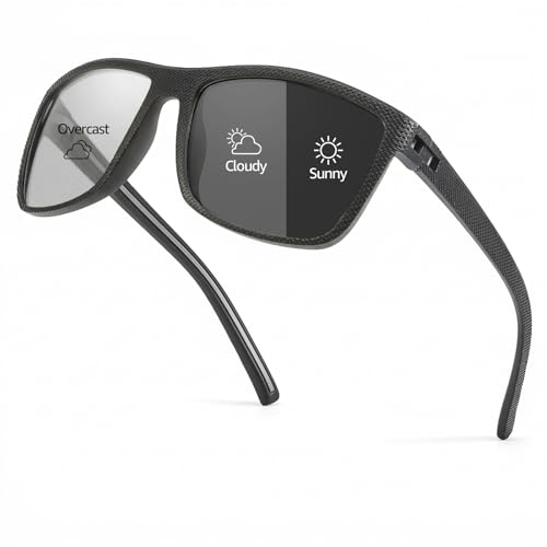 LVIOE Selbsttönende Sonnenbrille für Herren UV400-Schutz Photochrome Brille Antiblendend für Autofahren Angeln und Outdoor