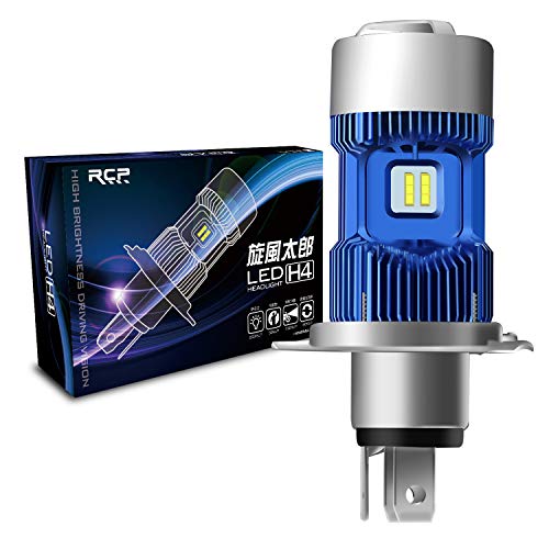 RCP 【旋風太郎2代】H4/HS1 LED ヘッドライト Hi/Lo DC9-80V対応 6000K バイク/車用/電動自転車用 車検対応 高輝度 LEDチップ搭載 IP68防護 両面発光 放熱ファン付き 長寿命 純正交換 ホワイト