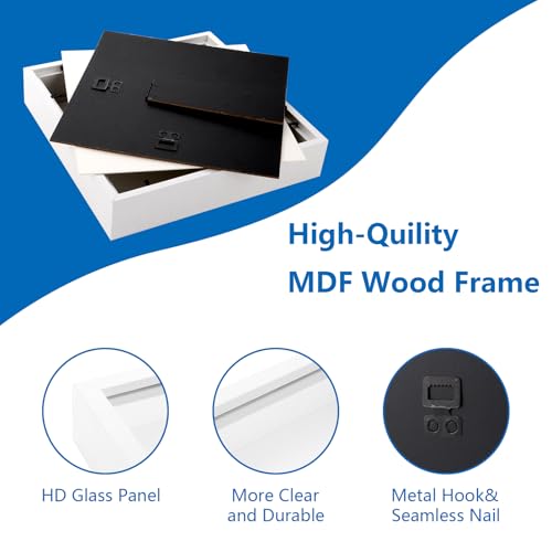 Lot de 3 Cadres Vitrine 20x20 cm – Cadre Objet 3D avec 3 cm de Profondeur à Remplir – Boîte à Souvenirs Blanche pour Fleurs Séchées, Photos & Déco Murale – Support à Poser ou Accrocher – Image 4