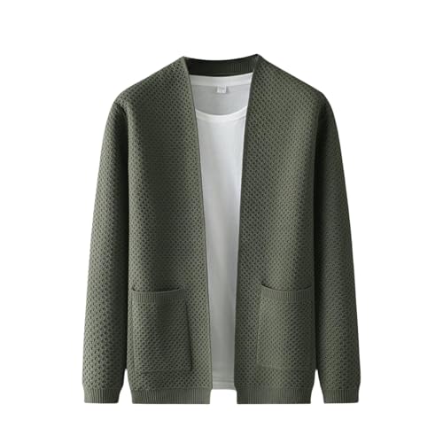 Autumn Winter Men's Casual Round Neck Knit Cardigan