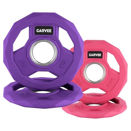 2-Inch Bumper Plates Set -Rubber Coated Cast Iron Weight Platesfor Home Gym & Commercial Use,Barbell Plates for Men & Women,Multiple Weights Options (