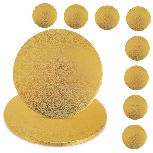 CIYODO 12 ' Round Cake Board Trays Cake Display Stands Paper Drums Sturdy Sheet Boards Supports for Elegant Base for Wedding Birthday