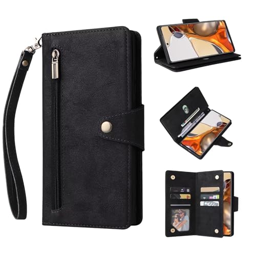ESONG Coque pour Samsung Galaxy A06,Etui en Cuir PU Premium Housse à Rabat Portefeuille Flip Antichoc Case avec Rangements de Cartes/Support/Fermeture...