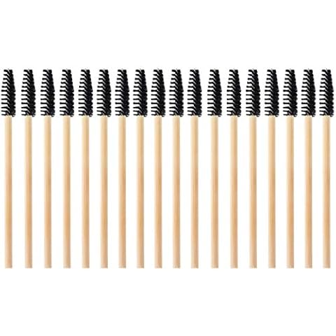 Beaupretty Disposable Mascara Wands Eyelash Extensions Fine Eye Lash Applicators Makeup Brushes Eyebrow Comb Lash Curler Cosmetic Supplies 20pcs Black Cover